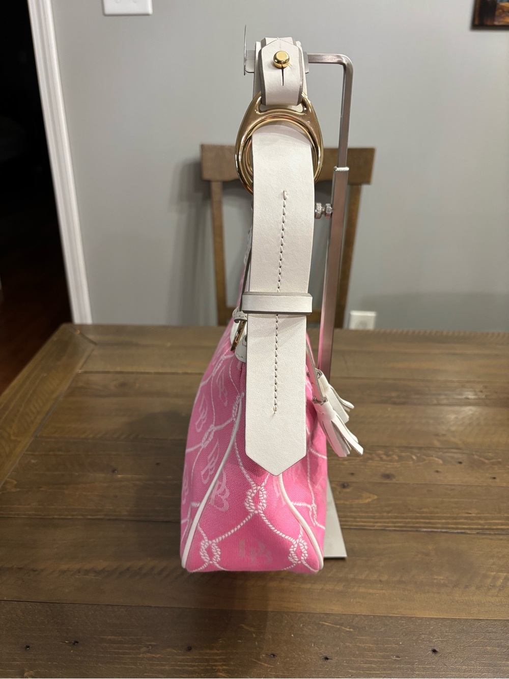 Dooney & Bourke Pink Jacquard Shoulder Bag with Cream Trim - Picture 4 of 14